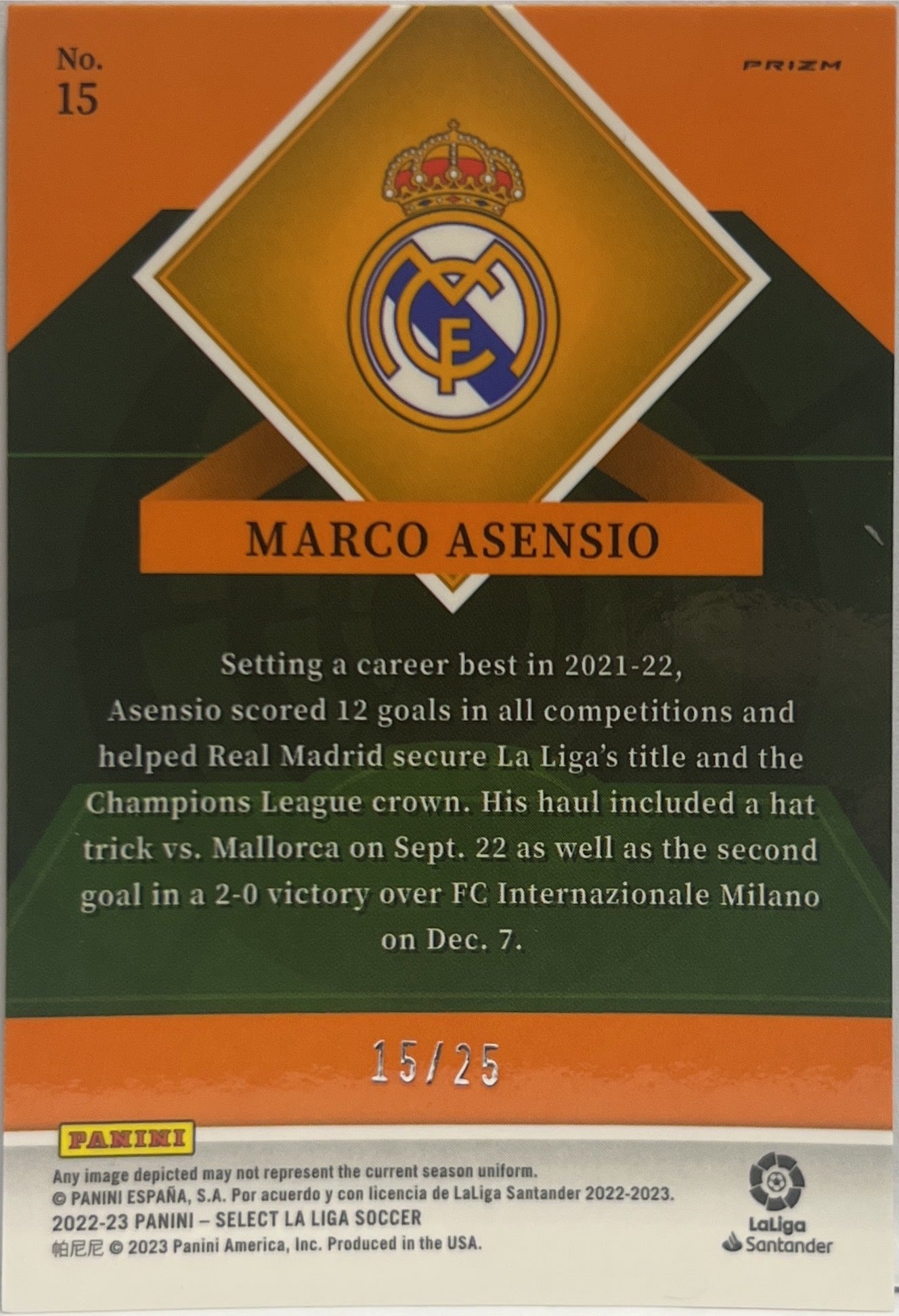 Marco Asensio 15/25 Stars Pink Select La Liga 2022/23
