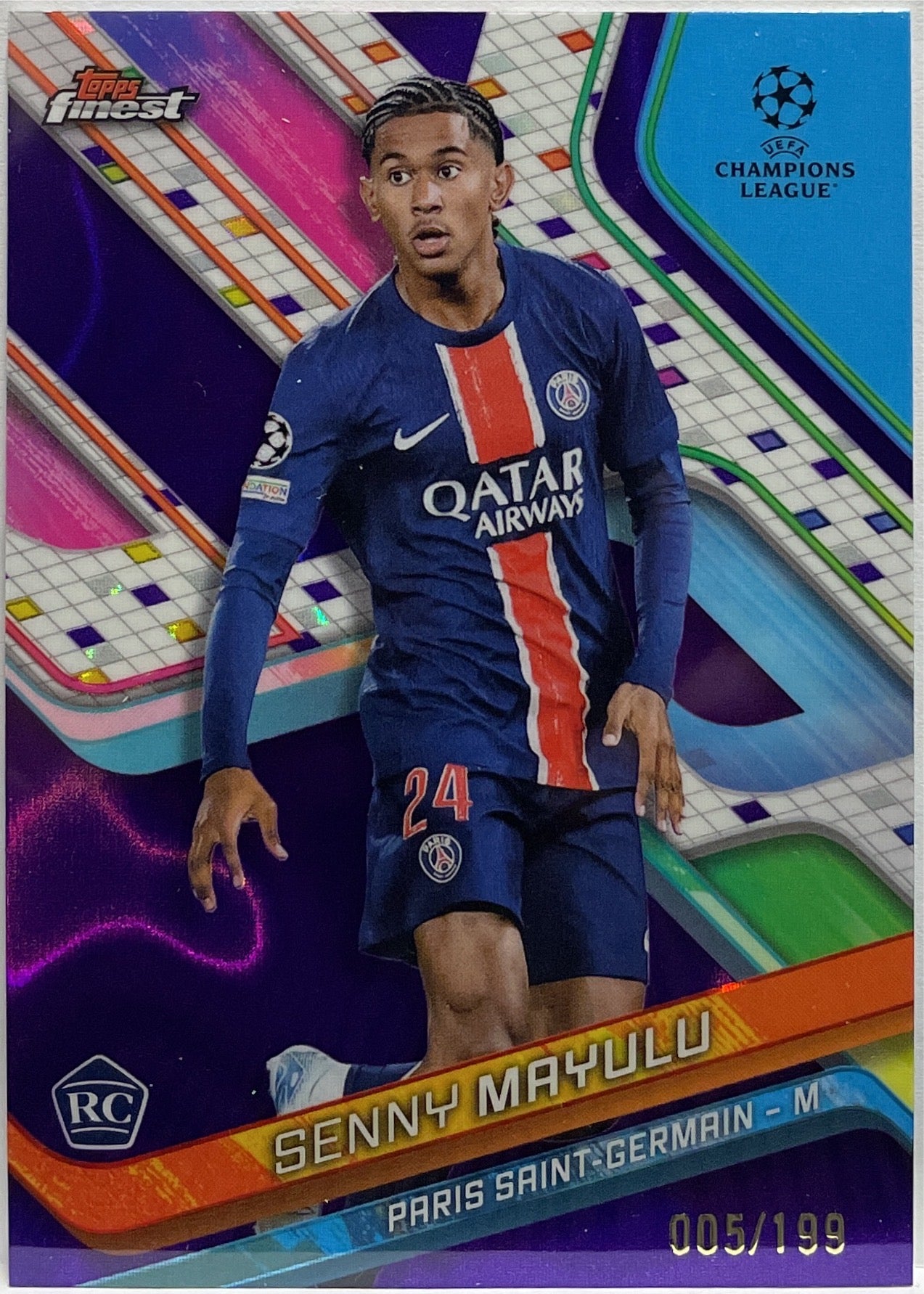 Senny Mayulu 5/199 Rookie Purple Lava Topps Finest UCC 2024/25