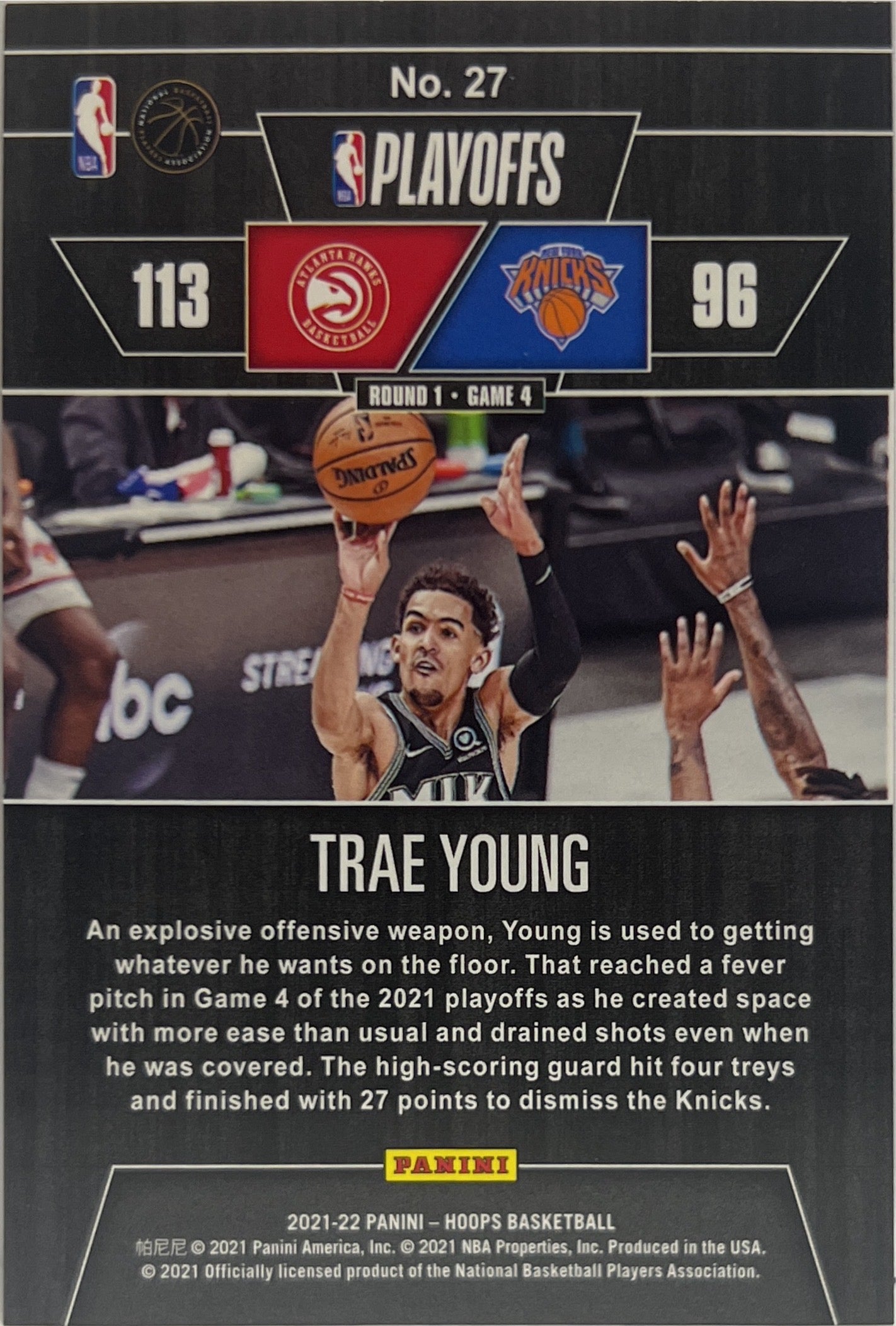Trae Young 846/2021 Road To The Finals Hoops Basketball NBA 2021/22