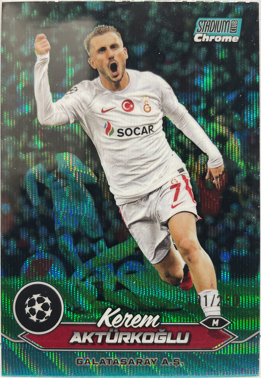 Kerem Akturkoglu 101/250 Aqua Wave Topps Chrome Stadium Club 2023/24