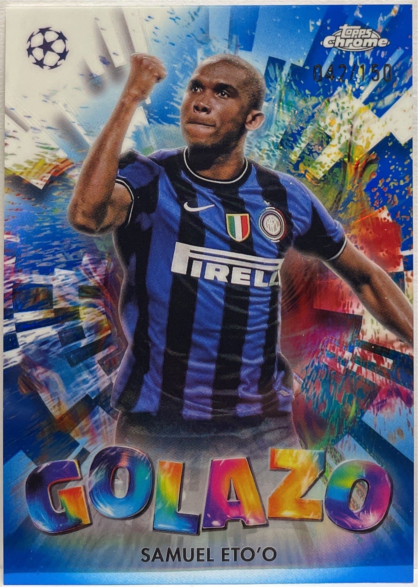 Samuel Eto'O 42/150 Golazo Blue Topps Chrome UCC 2024/25