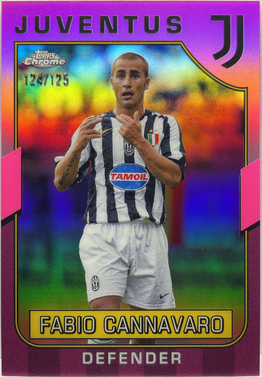 Fabio Cannavaro 124/125 Pink Topps Chrome Juventus 2022/23