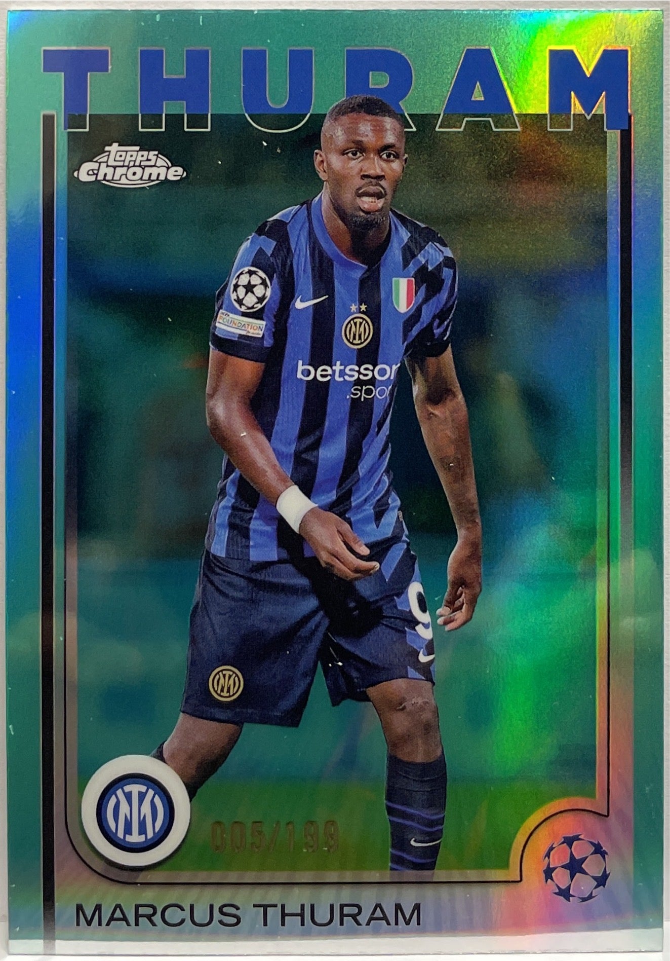 Marcus Thuram 5/199 Aqua Topps Chrome UCC 2024/25