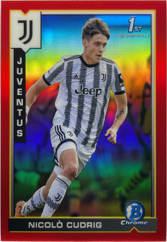 Nicolo Cudrig 2/5 1ST Bowman Red Topps Chrome Juventus 2022/23