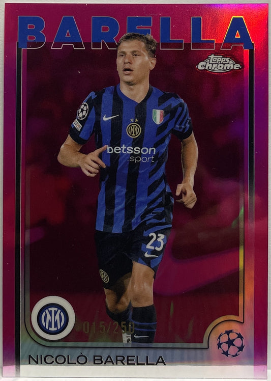Nicolo Barella 15/250 Pink Topps Chrome UCC 2024/25