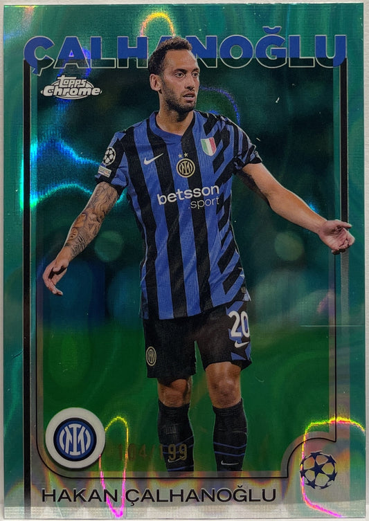 Hakan Calhanoglu 104/199 Aqua Lava Topps Chrome UCC 2024/25