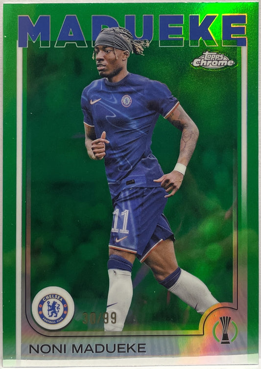 Noni Madueke 30/99 Green Topps Chrome UCC 2024/25