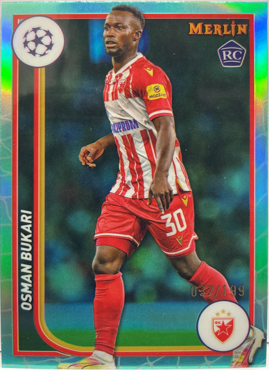 Osman Bukari 32/199 Rookie Aqua Topps Chrome Merlin UCC 2023/24
