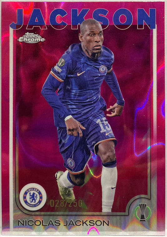 Nicolas Jackson 28/250 Pink Lava Topps Chrome UCC 2024/25
