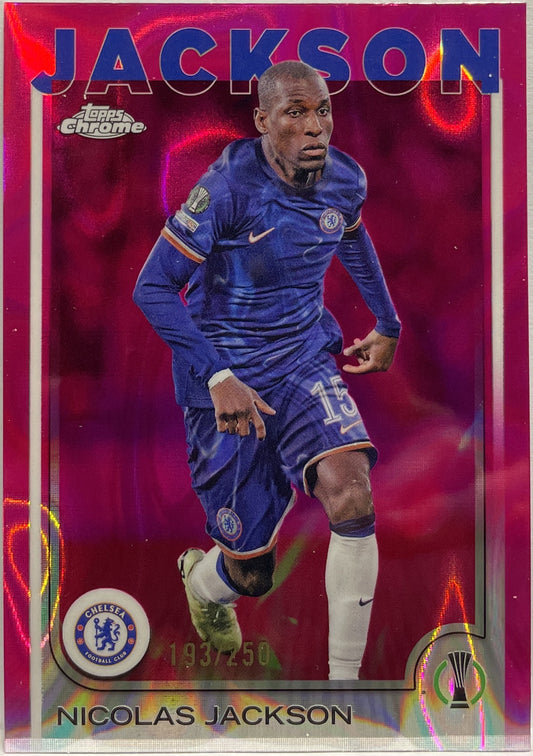 Nicolas Jackson 193/250 Pink Lava Topps Chrome UCC 2024/25