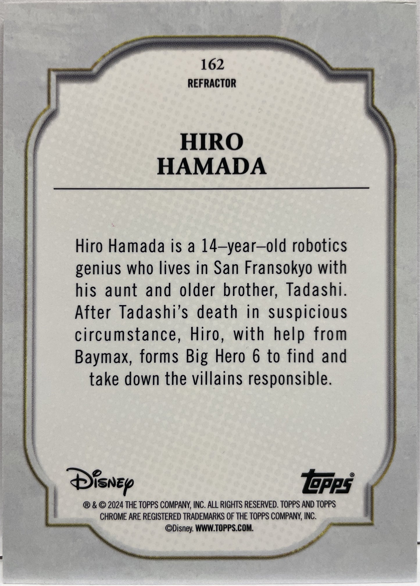 Hiro Hamada Refractor Topps Chrome Disney 2024