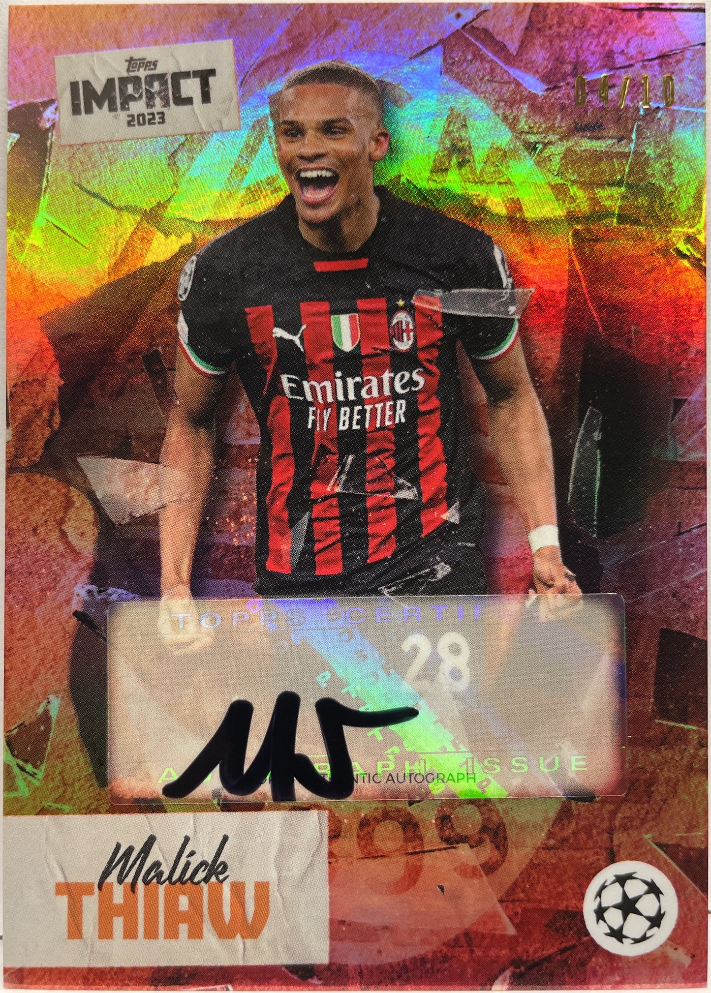 Malick Thiaw 4/10 Autograph Topps Impact 2022/23