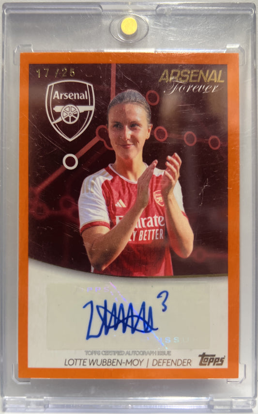 Lotte Wubben Moy 17/25 Autograph Orange Topps Arsenal Forever 2023/24
