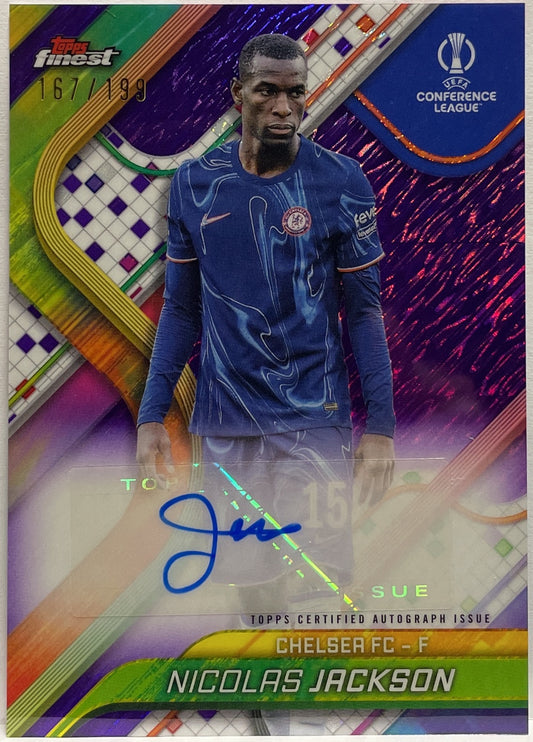 Nicolas Jackson 167/199 Autograph Purple Shimmer Topps Finest UCC 2024/25