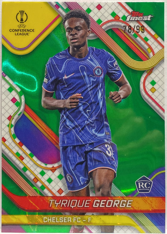 Tyrique George 78/99 Rookie Green Lava Topps Finest UCC 2024/25