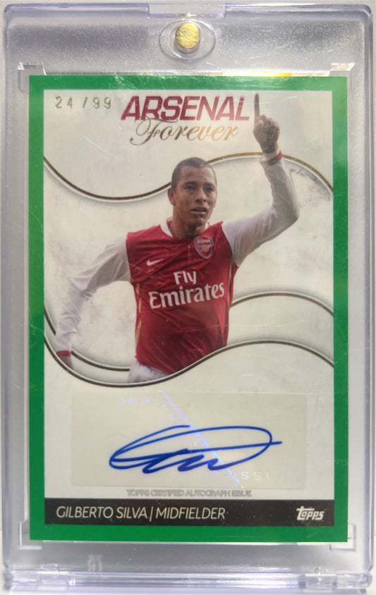 Gilberto Silva 24/99 Autograph Green Topps Arsenal Forever 2023/24