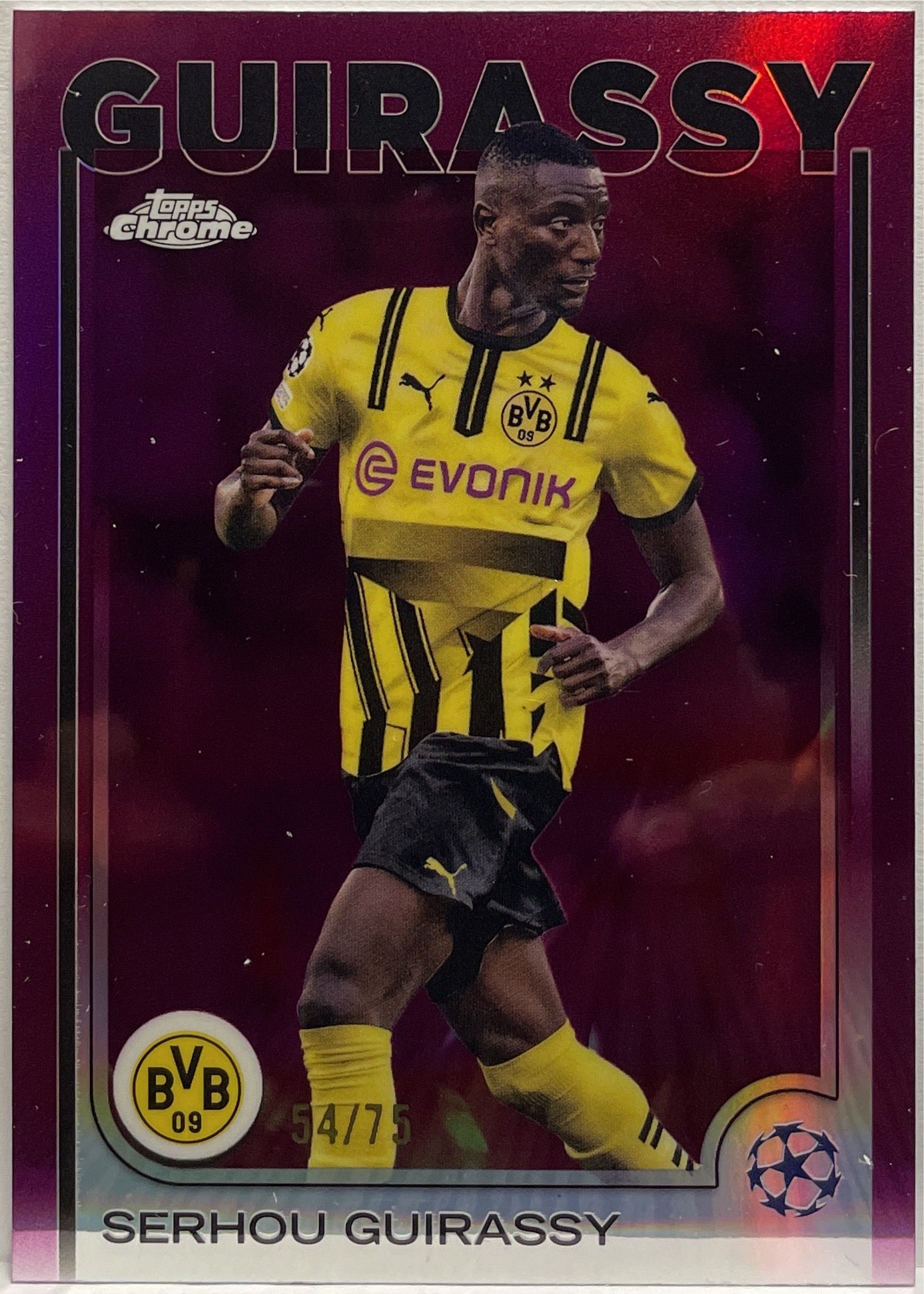 Serhou Guirassy 54/75 Magenta Topps Chrome UCC 2024/25