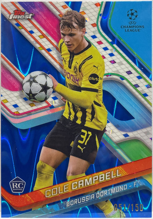 Cole Campbell 51/150 Rookie Blue Raywave Topps Finest UCC 2024/25