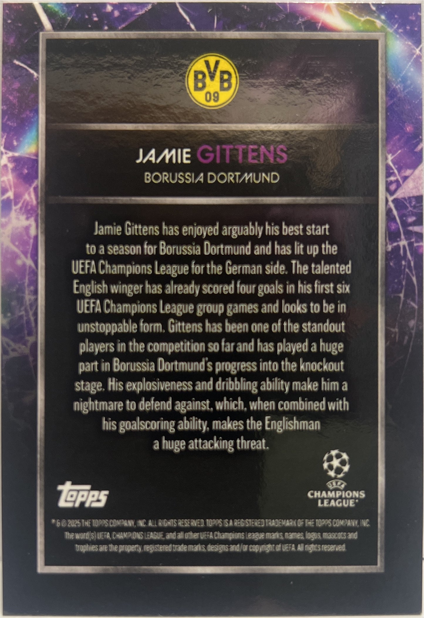 Jamie Gittens 3/25 Impact Topps Knockout 20224/25