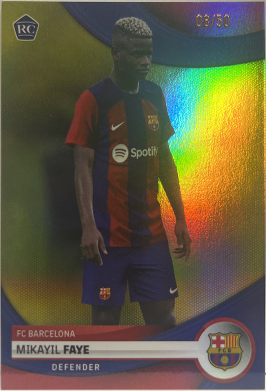 Mykayil Faye 8/50 Rookie Gold Topps FC Barcelona Team Set 2023/24