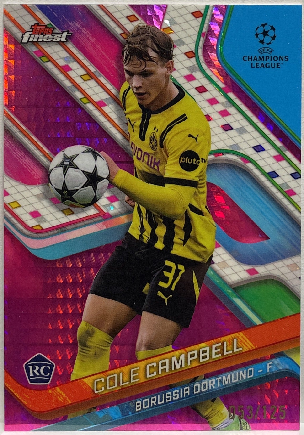 Cole Campbell 53/125 Rookie Pink Prism Topps Finest UCC 2024/25