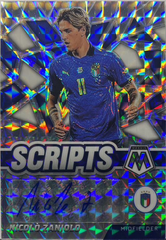 Nicolo Zaniolo Autograph Mosaic Road To Qatar 2021/22