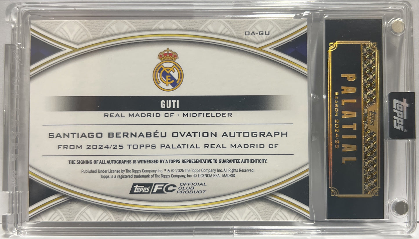 Guti 9/25 Santiago Bernabeu Ovation Orange Topps Palatial Real Madrid 2024/25