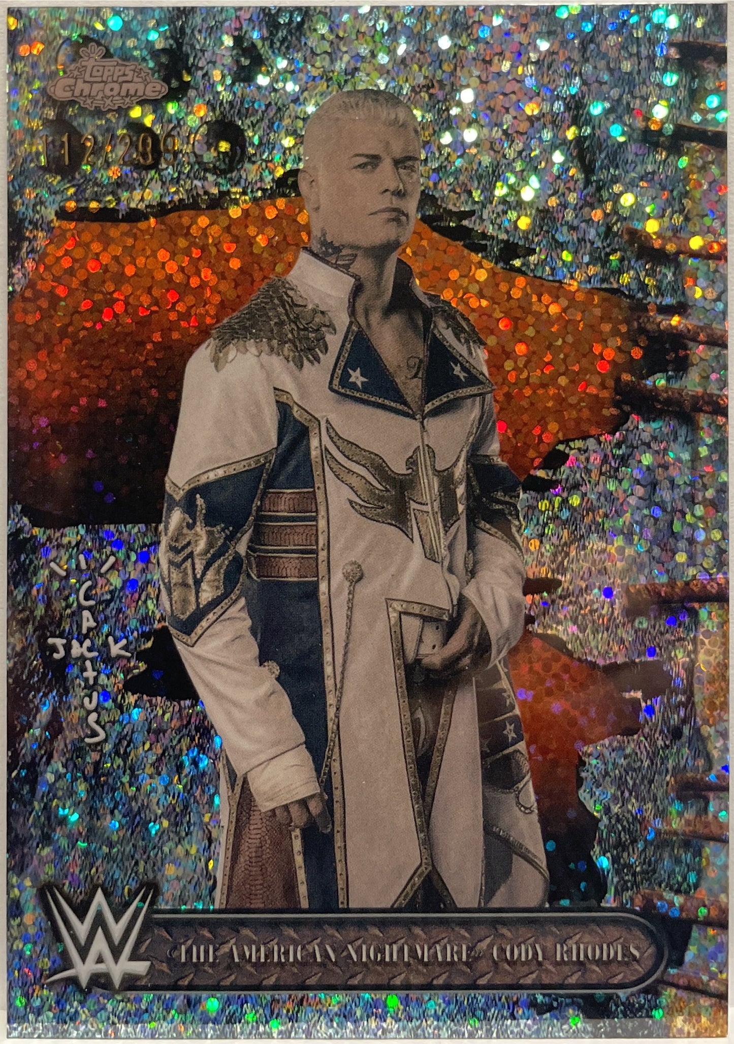 The American Nightmare Cody Rhodes 112/299 Topps Chrome WWE x Cactus Jack 2025