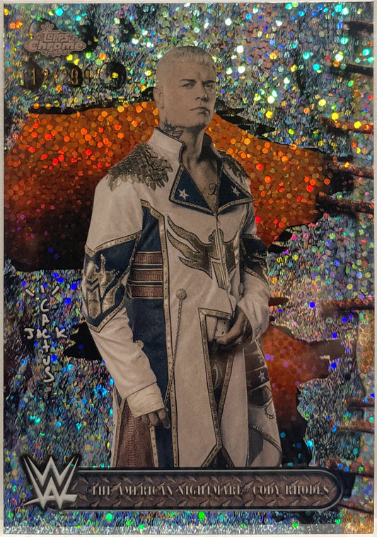 The American Nightmare Cody Rhodes 112/299 Topps Chrome WWE x Cactus Jack 2025