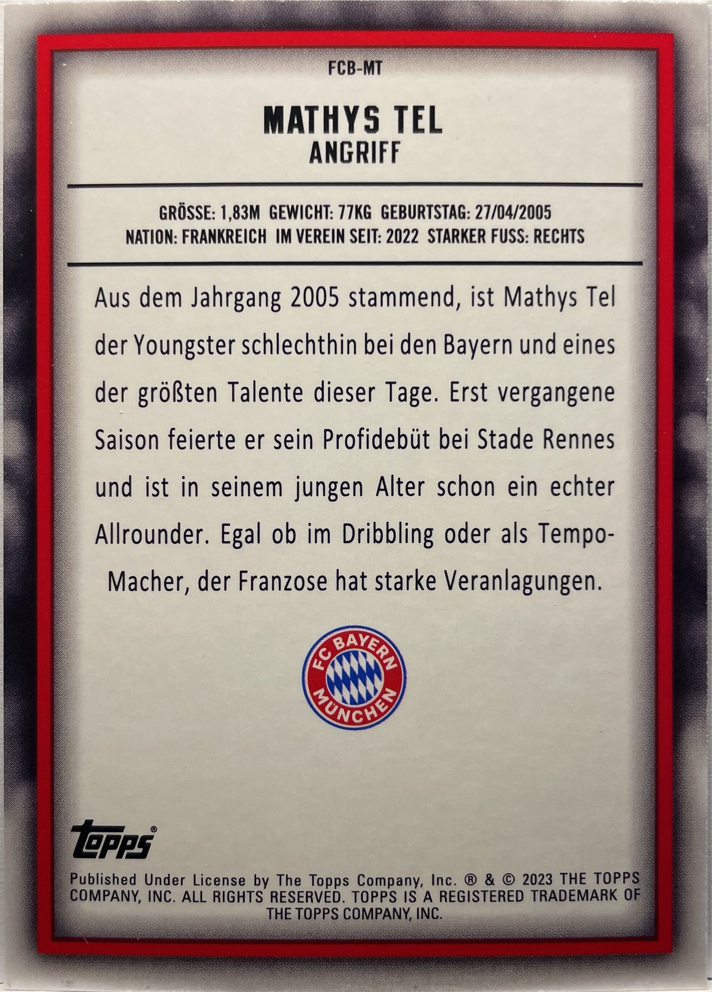 Mancolista-Valentine Parallels-Topps Team Set Bayern Munchen 2022/23