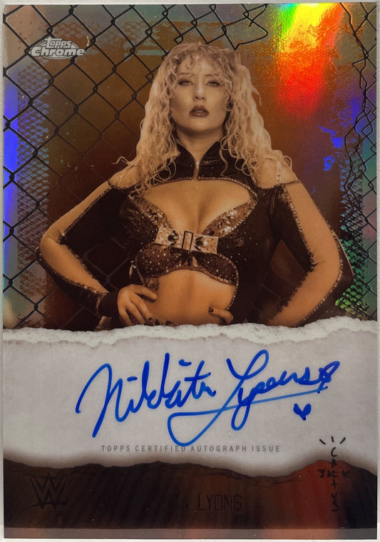 Nikkita Lyons Autograph On Card Topps Chrome WWE x Cactus Jack 2025