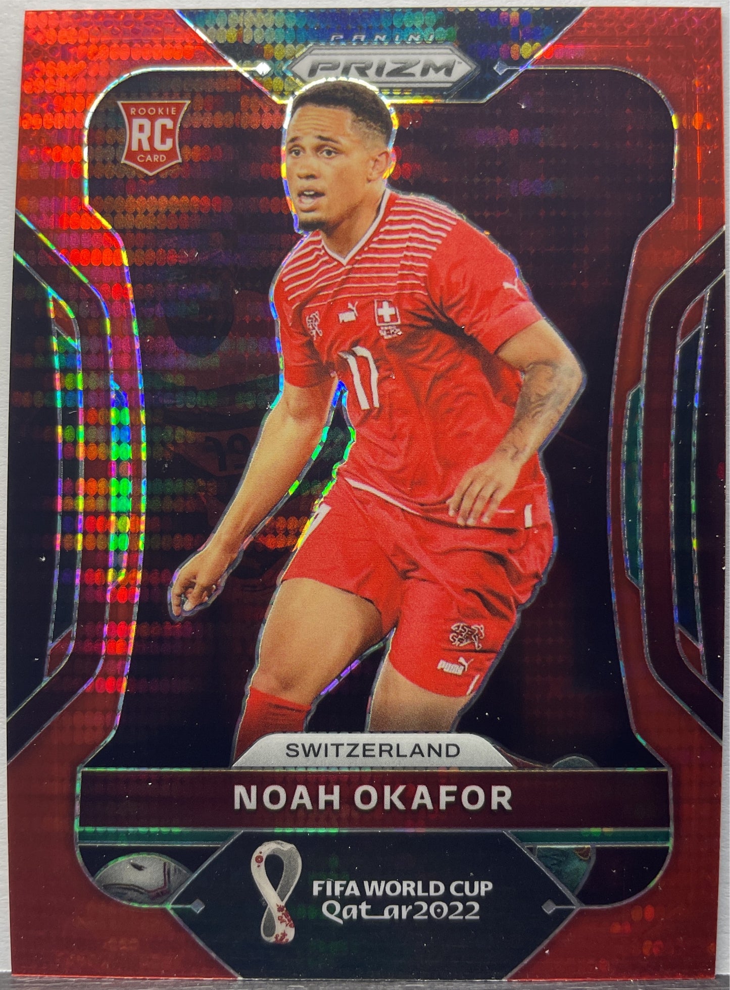 Noah Okafor 91/99 Rookie Red Prizm Fifa World Cup 2022