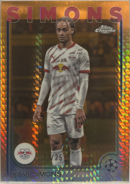 Xavi Simons 23/25 Orange Topps Chrome UCC 2024/25