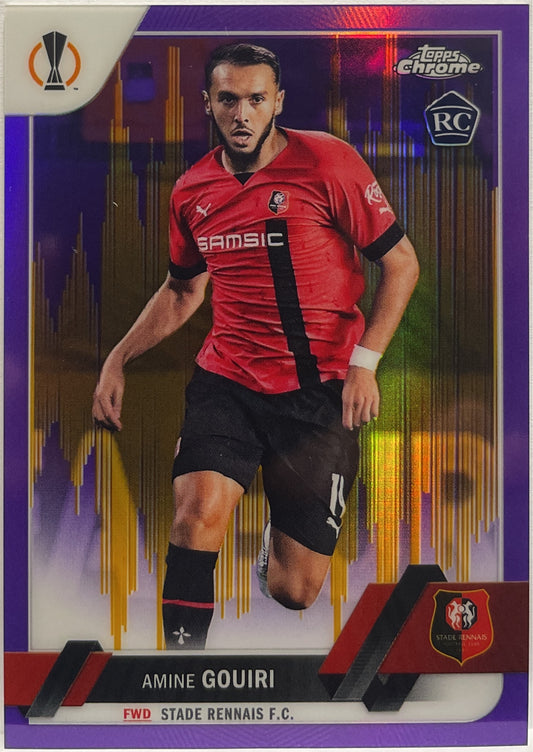 Amine Gouiri Rookie Purple Gold Seismic Topps Chrome UCC 2022/23