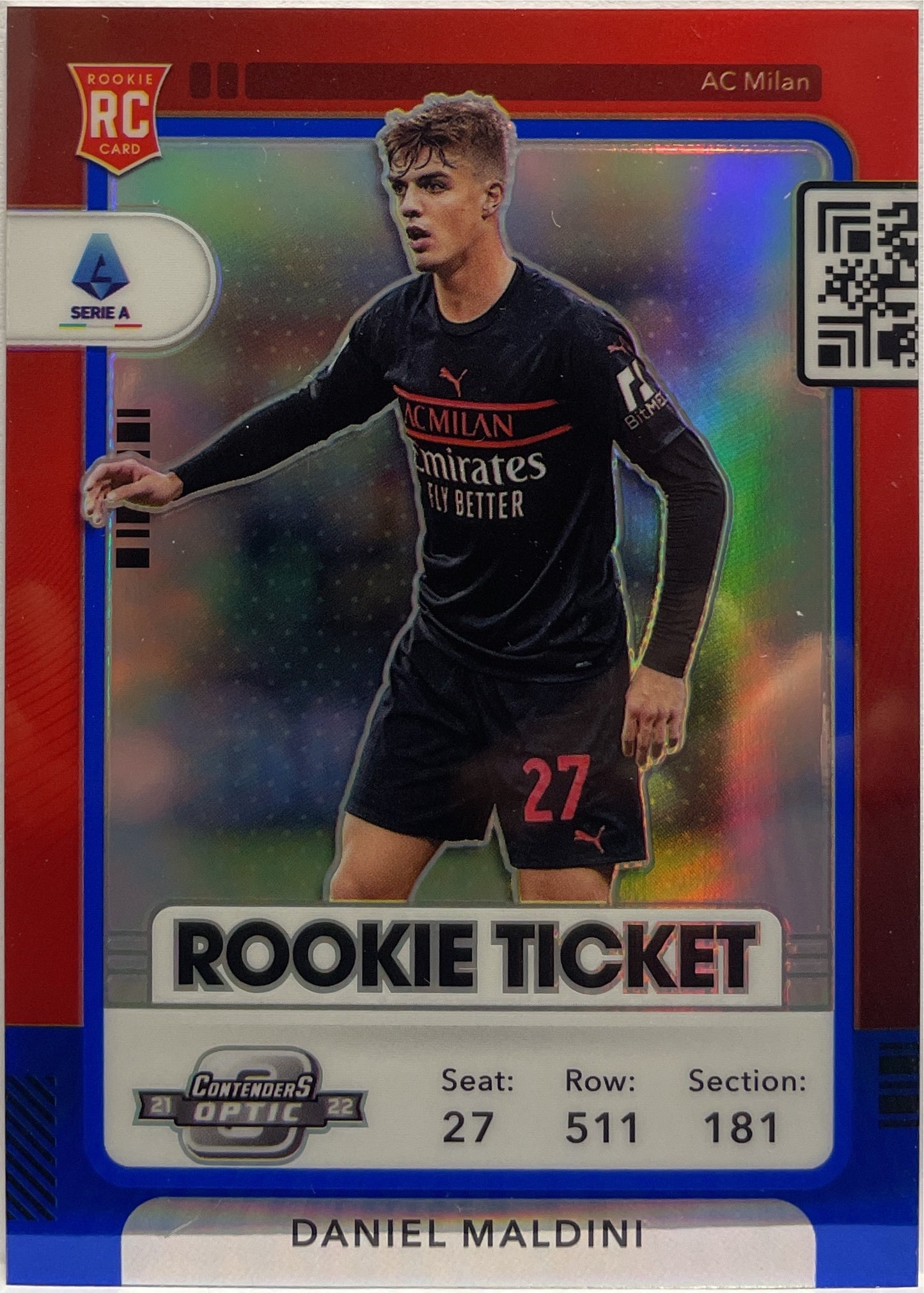 Daniel Maldini 78/99 Rookie Ticket Blue Panini Chronicles 2021/22