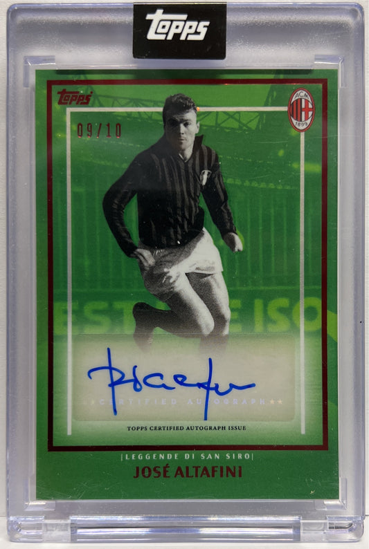 Jose Altafini 9/10 Autograph Leggende Di San Siro Green Topps AC Milan 125 Anniversary 2025