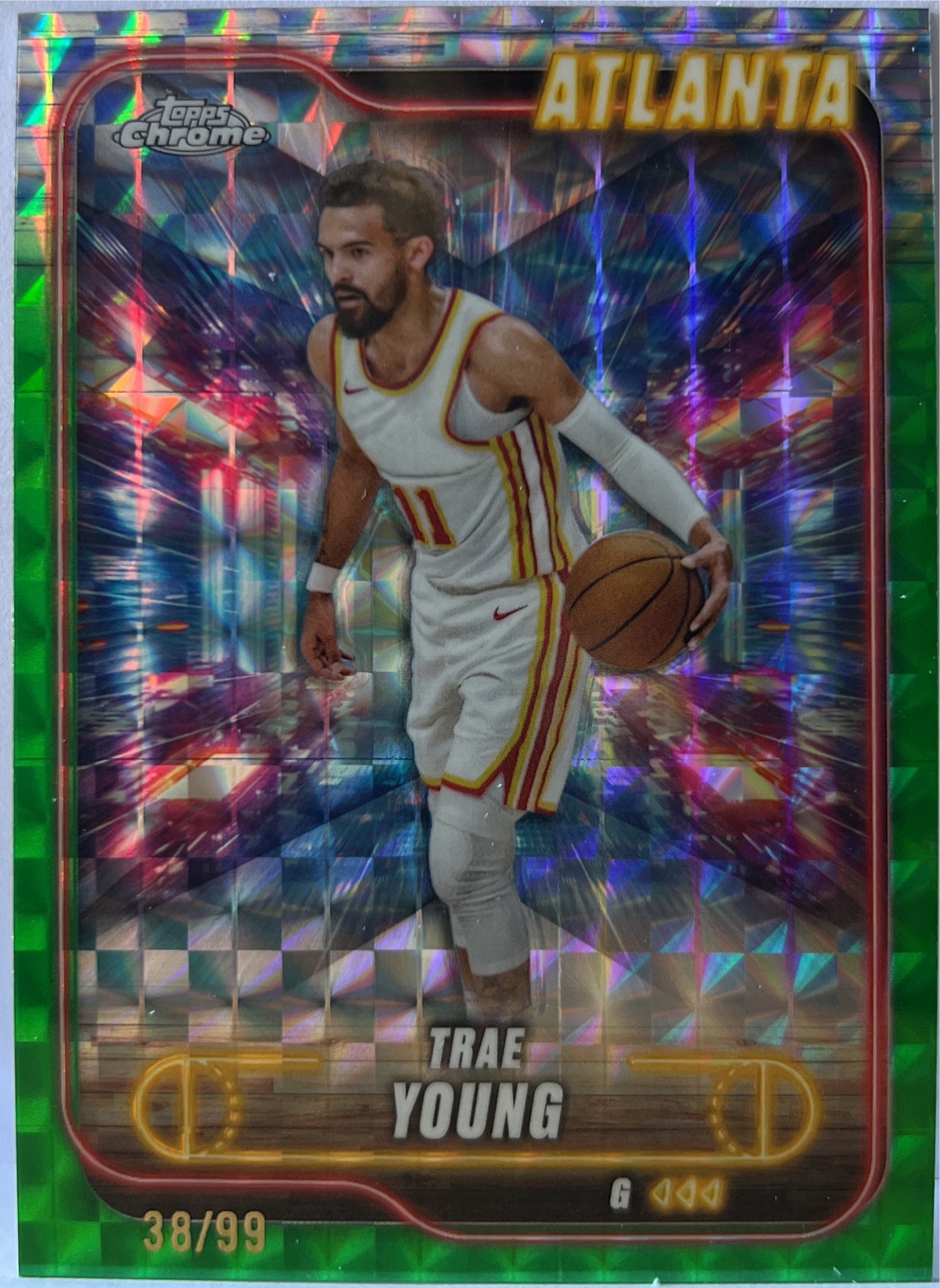 Trae Young 38/99 Green Geometric Topps Chrome Basketball NBA 2024/25