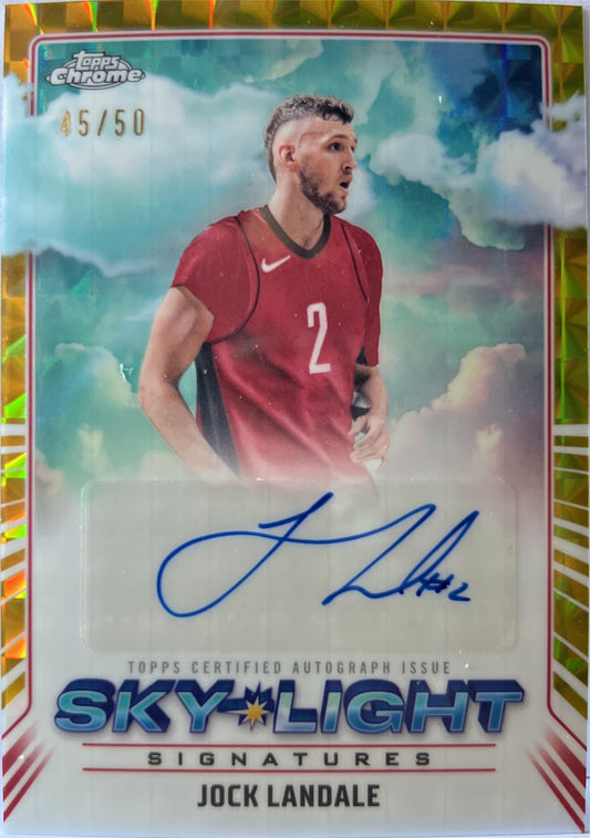 Jock Landale 45/50 Autograph Sky Light Signature Gold Geometric Topps Chrome Basketball NBA 2024/25