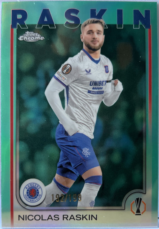 Nicolas Raskin 192/199 Aqua Topps Chrome UCC 2024/25