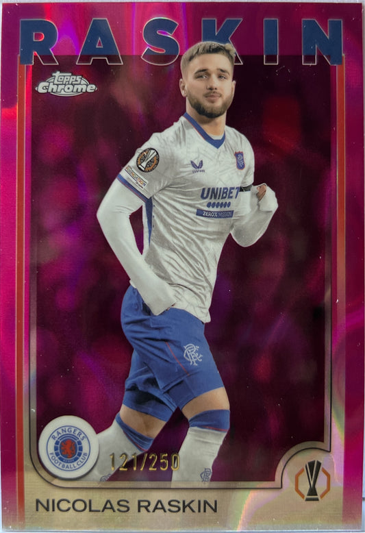 Nicolas Raskin 121/250 Pink Lava Topps Chrome UCC 2024/25