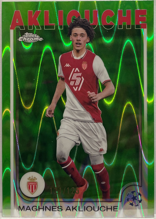 Maghnes Akliouche 121/125 Green Lava Topps Chrome UCC 2024/25