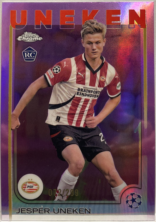 Jesper Uneken 72/299 Rookie Pink Topps Chrome UCC 2024/25