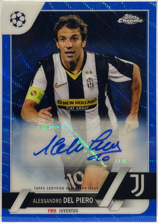 Alessandro Del Piero 66/75 Autograph Blue Shimmer Topps Chrome UCC 2022/23