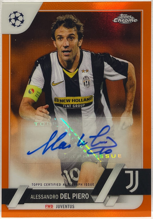 Alessandro Del Piero 17/25 Autograph Orange Topps Chrome UCC 2022/23