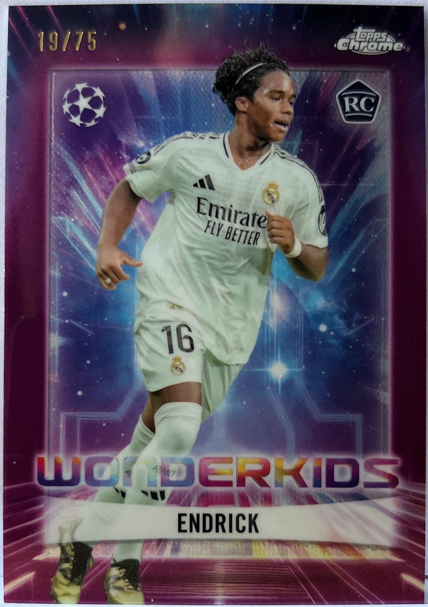 Endrick 19/75 Rookie Wonderkids Magenta Topps Chrome UCC 2024/25