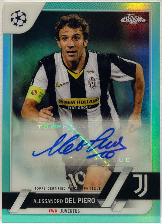 Alessandro Del Piero 30/199 Autograph Aqua Topps Chrome UCC 2022/23