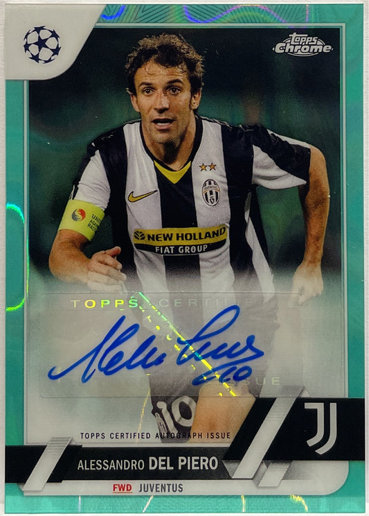 Alessandro Del Piero Autograph Aqua Lava Topps Chrome UCC 2022/23