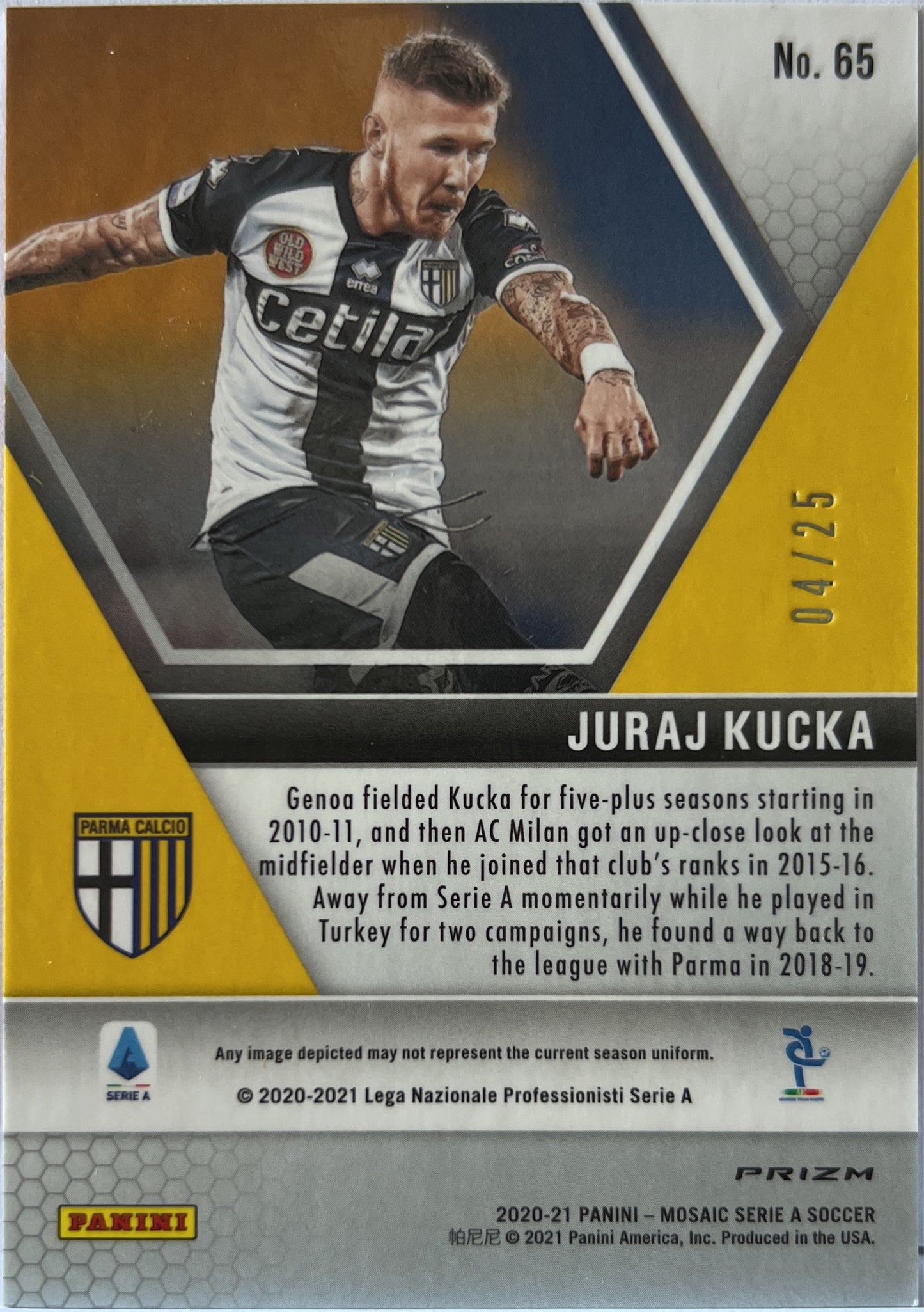 Juraj Kucka 4/25 Pink Mosaic Serie A 2020/21