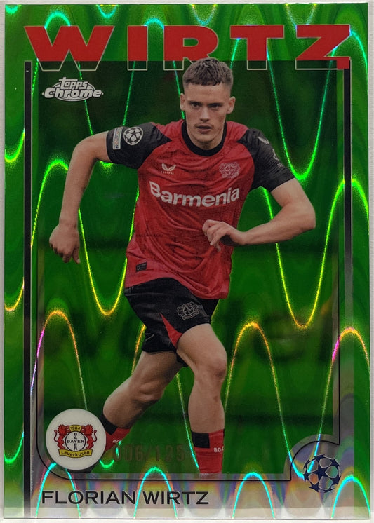 Florian Wirtz 6/125 Neon Green RayWave Topps Chrome UCC 2024/25