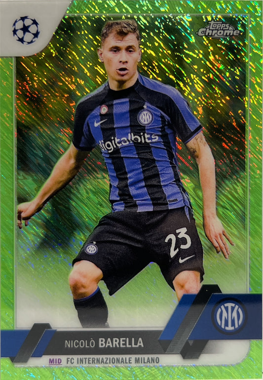 Nicolo Barella 349/399 Green Shimmer  Topps Chrome UCC 2022/23